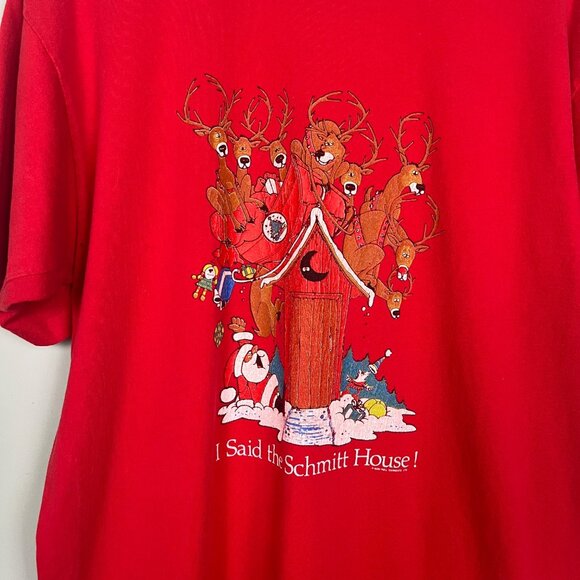 Gildan Heavy Weight Vintage Christmas Shirt I Said The Schmitt House Men's Sz XL - Picture 6 of 8